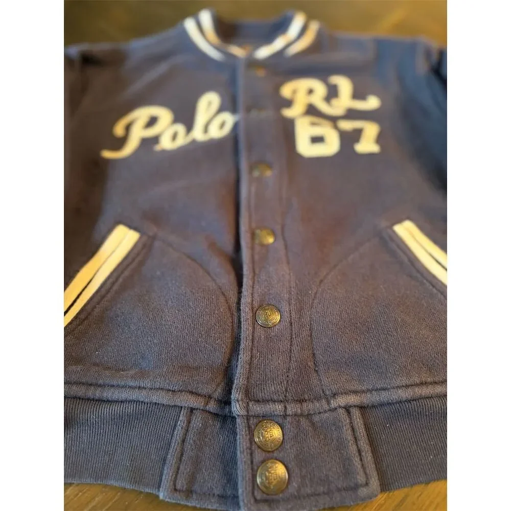 Polo Ralph Lauren Kids Varsity Jacket Blue Size 6‎  Snap Closure